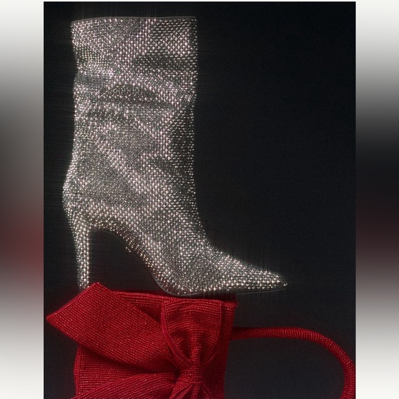 NIB - Lola Cruz silver studded boots - size 39 or US 8 - Picture 6 of 13